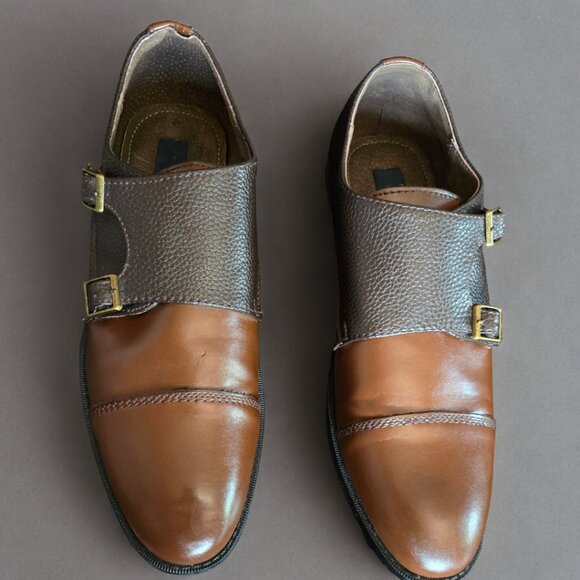 JOSEPH ABBOUD (10.5) Two Toned Double Monk Strap display picture 1